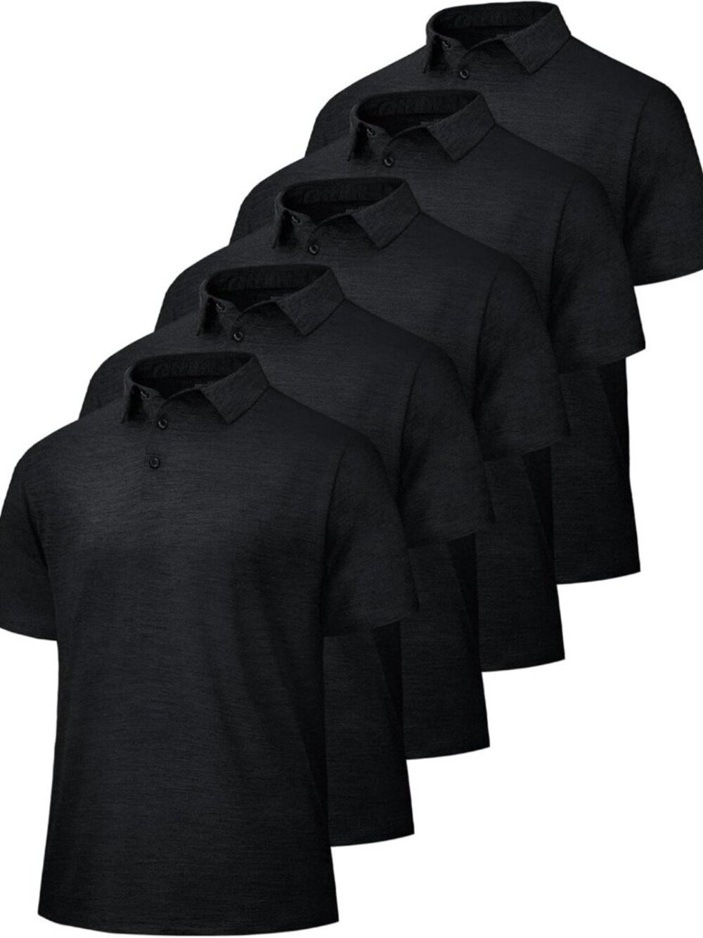 5 Pack Men's Polo Shirts - Quick Dry, Moisture Wicking, Athletic Short Sleeve